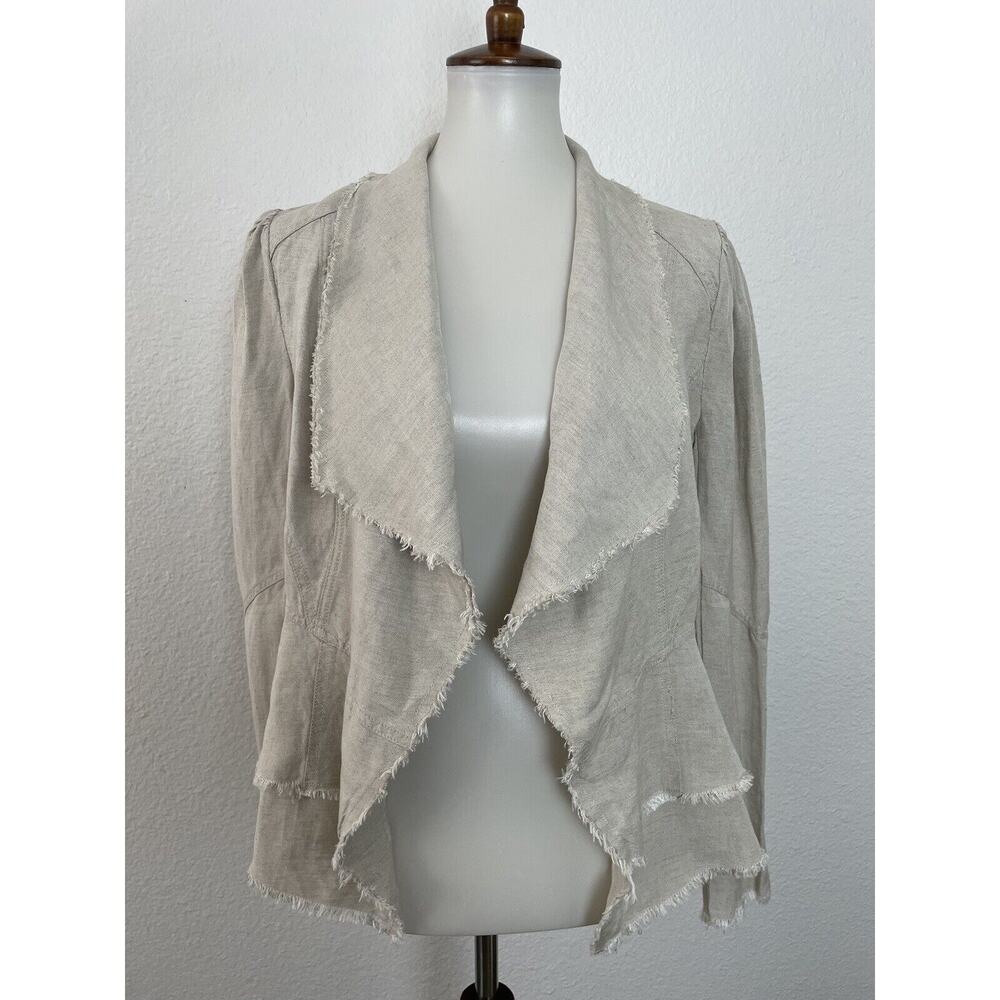 Rebecca Elliot Jacket Tiered Open Front Raw Trim